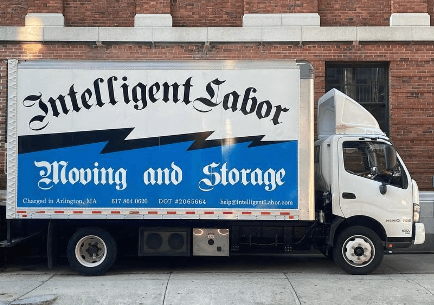 Intelligent Labor & Moving branded truck