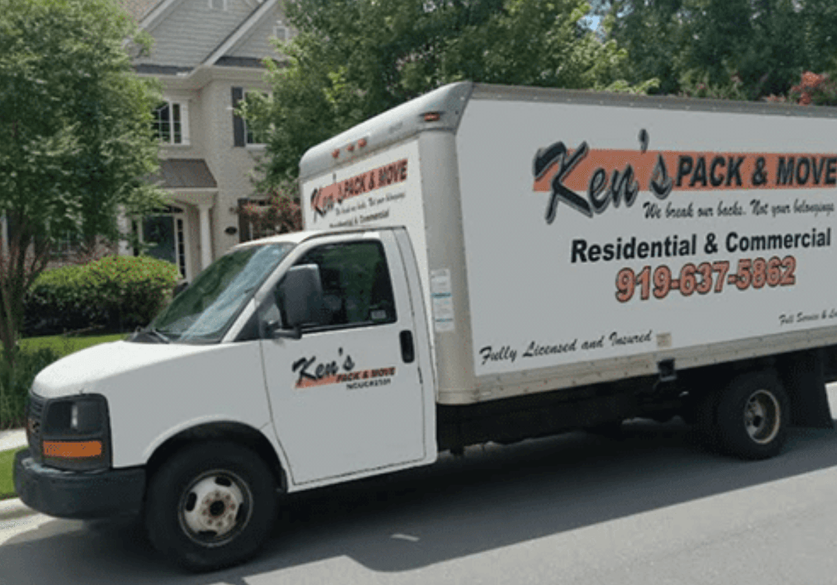 Ken's Pack & Move branded truck in Raleigh, NC