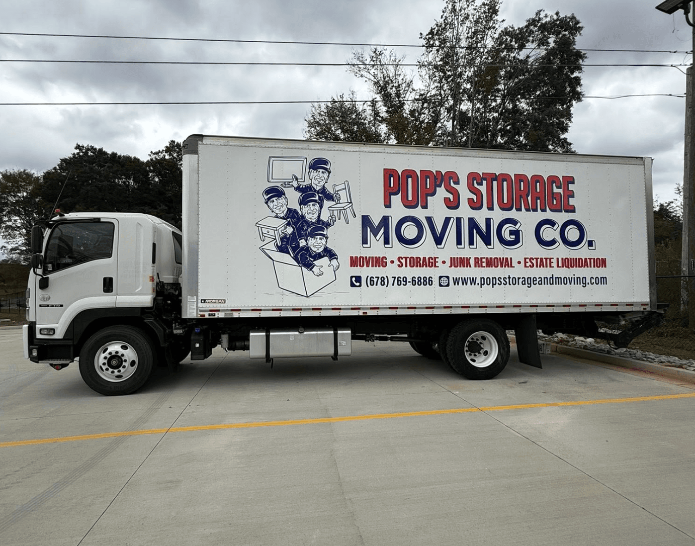 Pop's Storage and Moving Co. moving truck