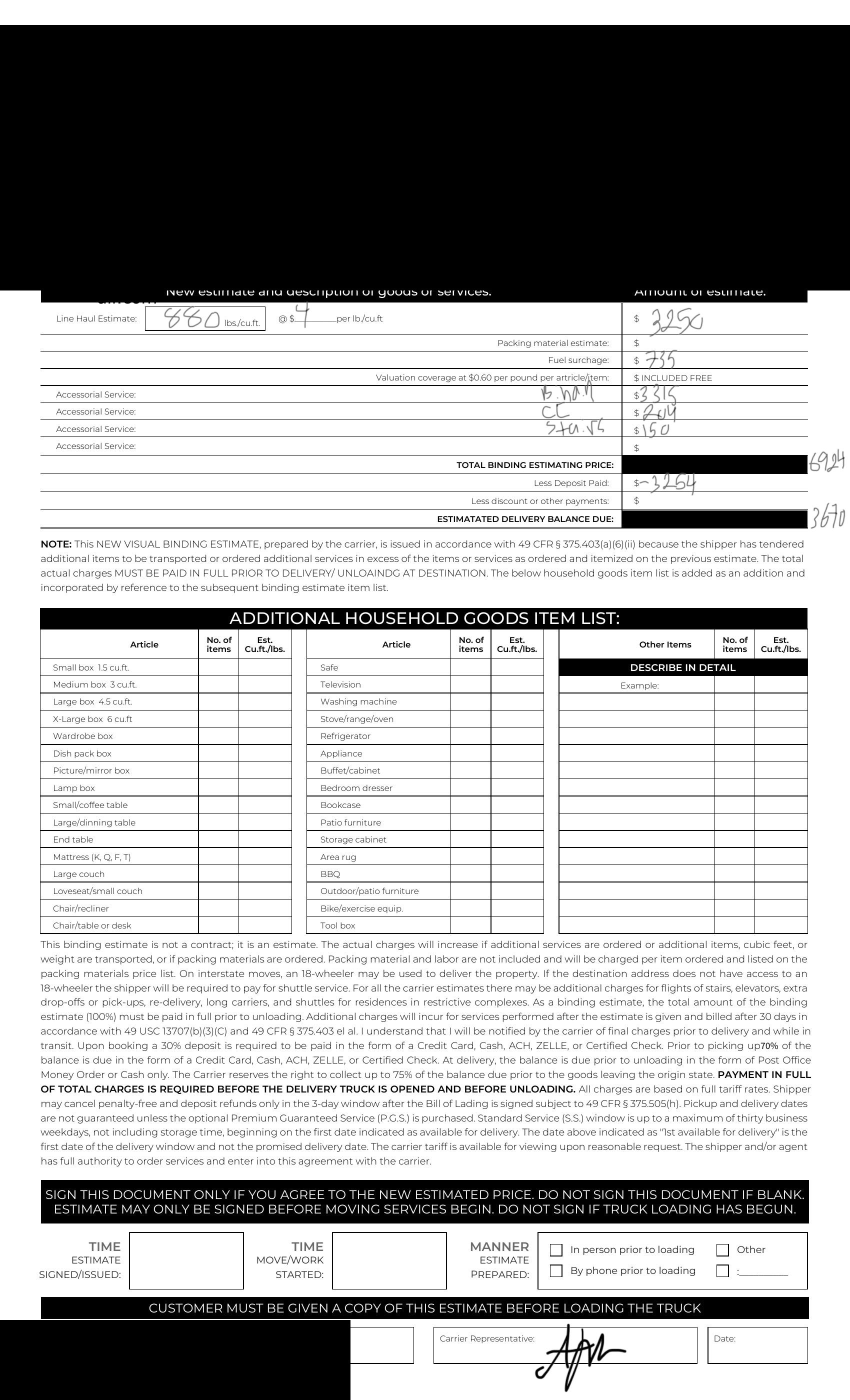 Onsite New Binding Estimate