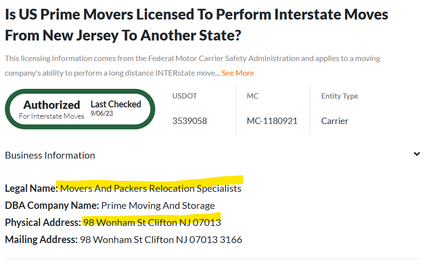 Evidence from Operation Protect Our Moves